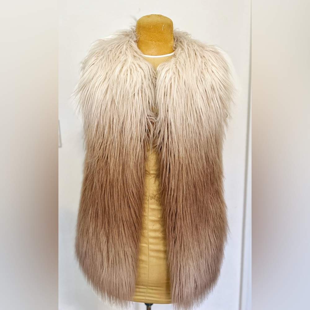 Ombré faux fur vest from Top Shop— perfect for festivals!